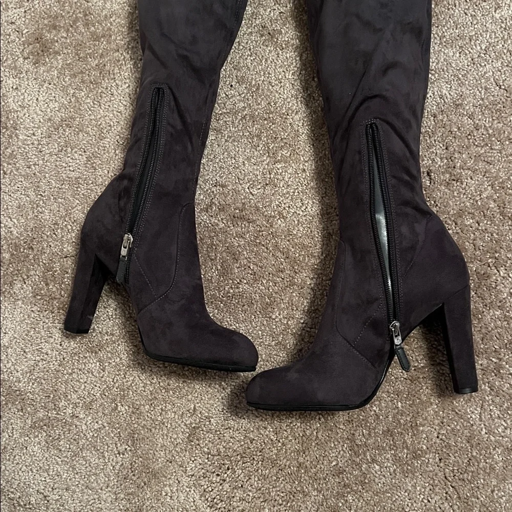 Sam Edelman Charcoal Over-the-Knee Suede Boots Size 7 1/2”